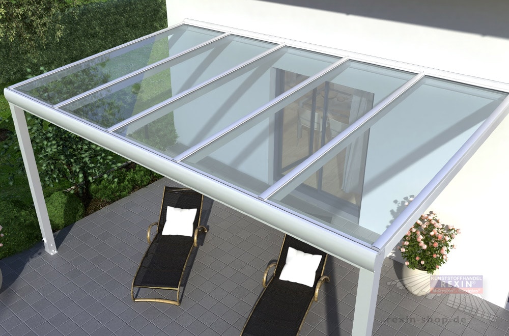 VSG als Dacheindeckung für Terrassendächer: Sehr sicher, sehr transparent.