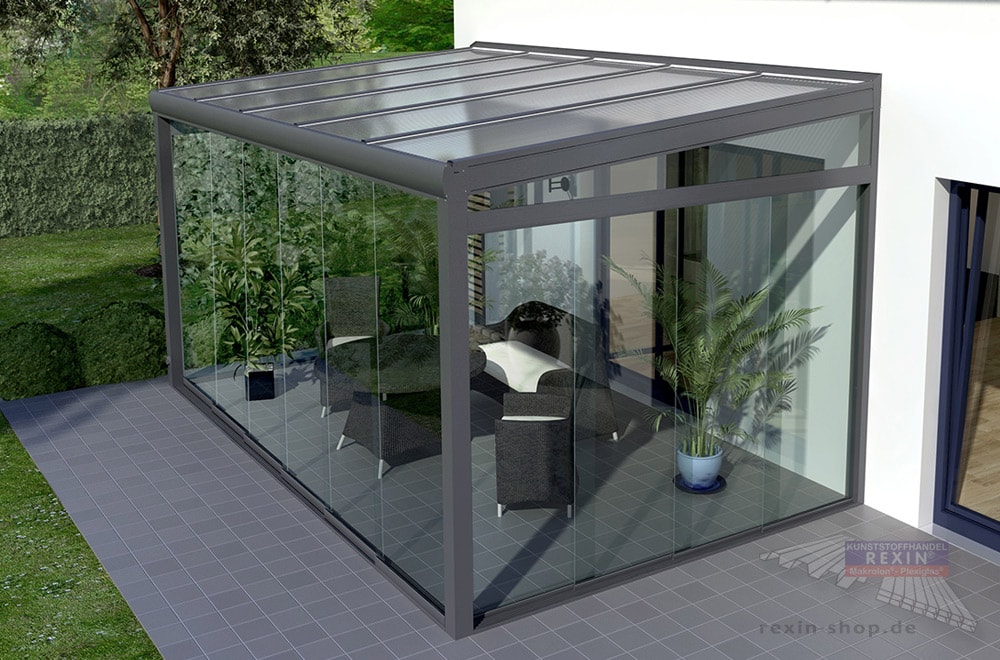 Glasschiebewände: Das Terrassendach sinnvoll ergänzen. Jetzt inklusive ESG-Glas.