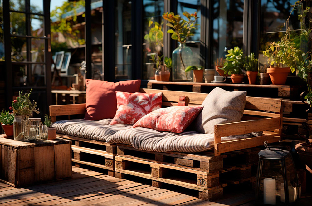 Lounge-Möbel aus Europaletten: Shabby Chic für die Terrasse.