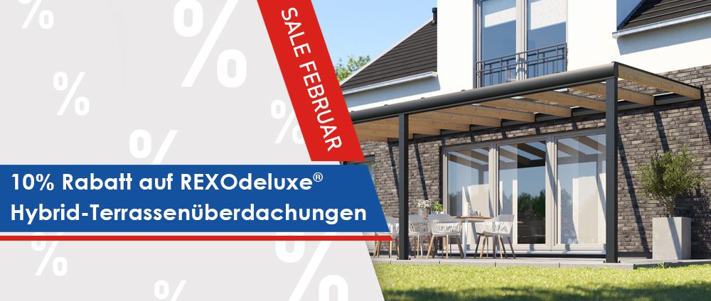 Angebot des Monats- Hybrid-Terrassendach REXOdeluxe