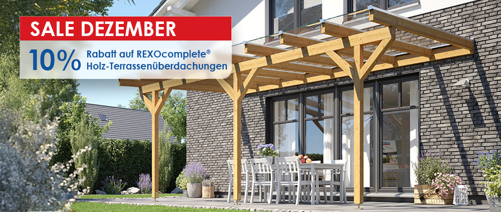 Angebot des Monats: REXOcomplete® Holzterassendächer