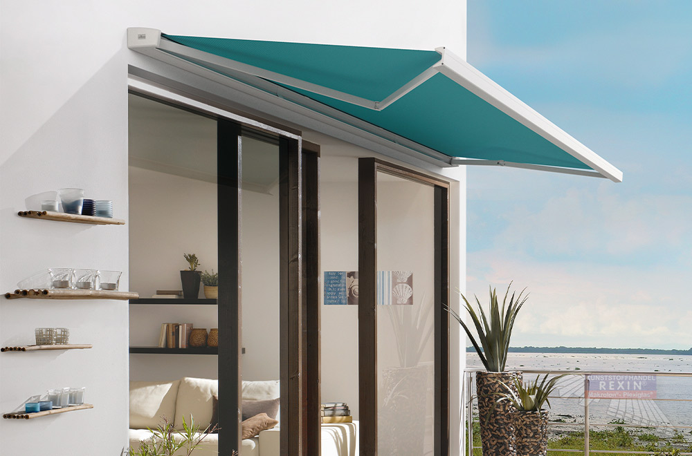 REXOmar® Gelenkarmmarkise Trentino für die Wandbefestigung.