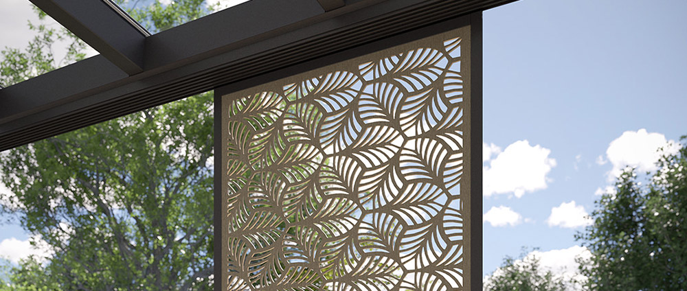 Schattenpaneele für das Gartenzimmer